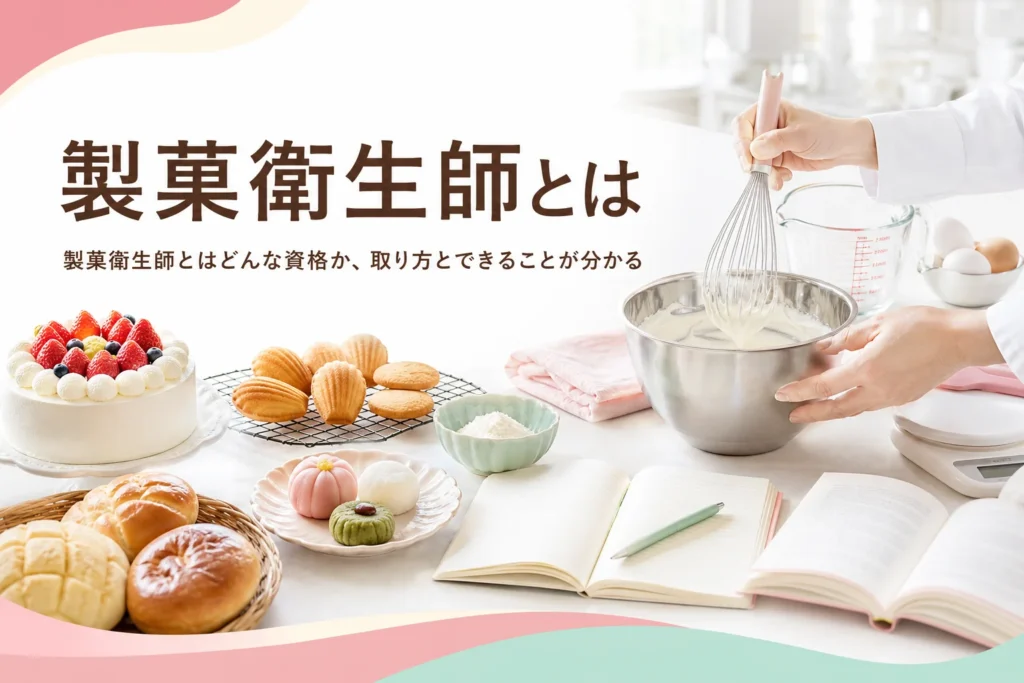 製菓衛生師とはどんな資格か、取り方とできることを解説する記事のアイキャッチ